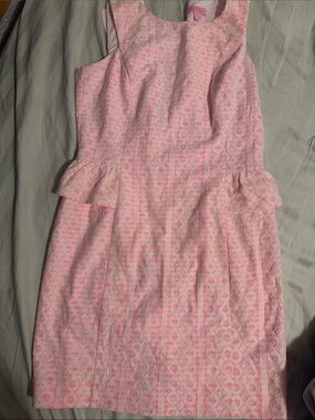 Lilly Pulitzer Pink and White Textured Sleeveless Dress